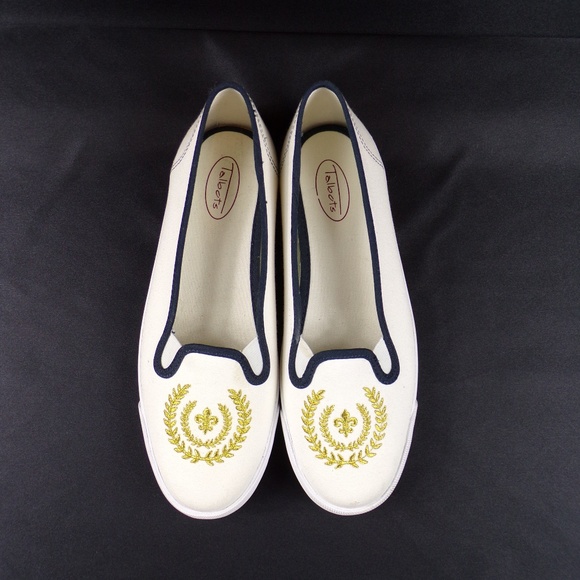 Talbots Nautical Gold Embroidered Loafers - Picture 8 of 8